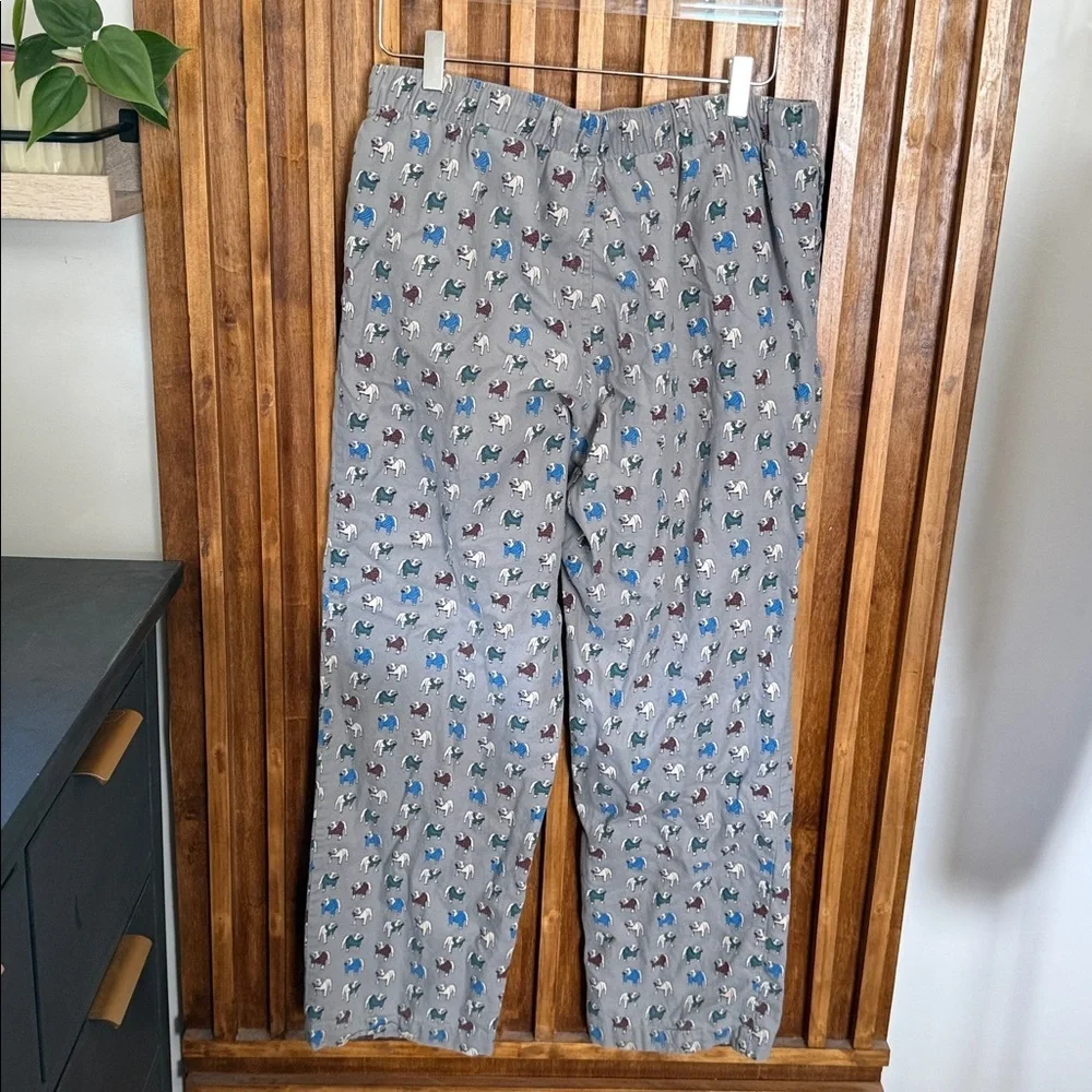 Classic Banana Republic 100% cotton Pug Dog Print High Waisted PJ Pants. L